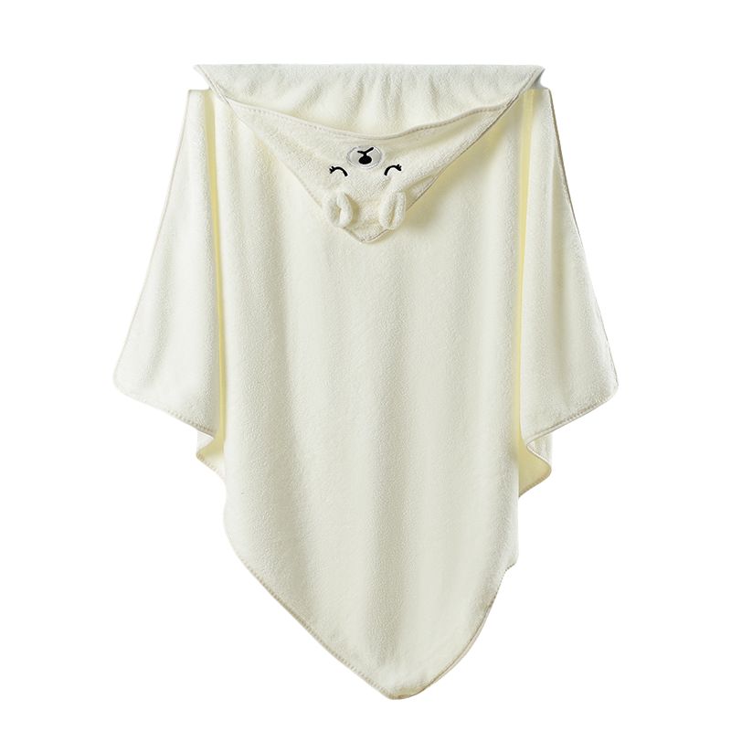 Cape de bain bébé Maternitys 0-3 mois à capuche en coton blanc