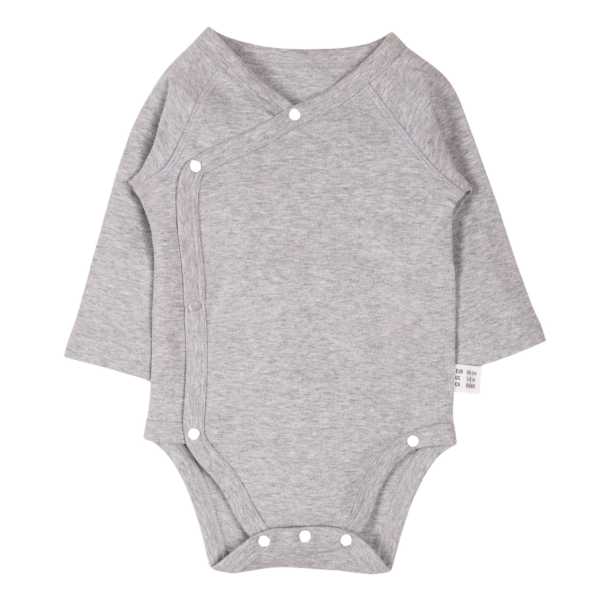 Body croisé bébé gris Maternitys manches longues 0-3 mois en coton 