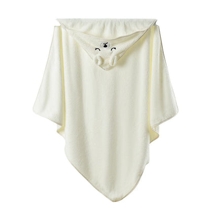 Cape de bain bébé Maternitys 0-3 mois à capuche en coton blanc
